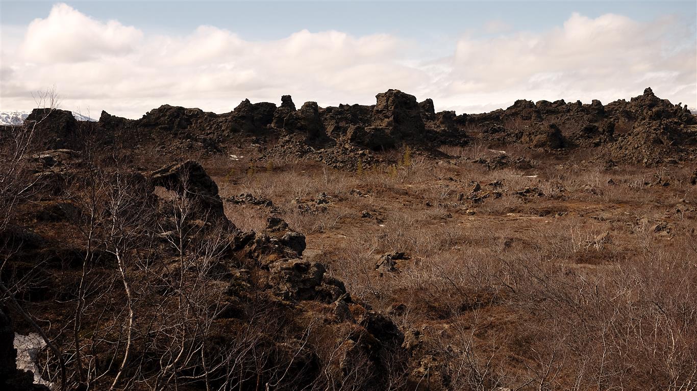 Dimmuborgir is an area with interesting lava rock formations. 